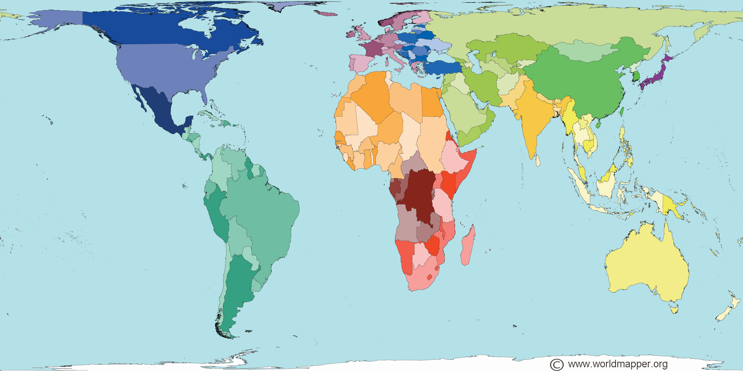 Real Map Of The World To Scale - World Map